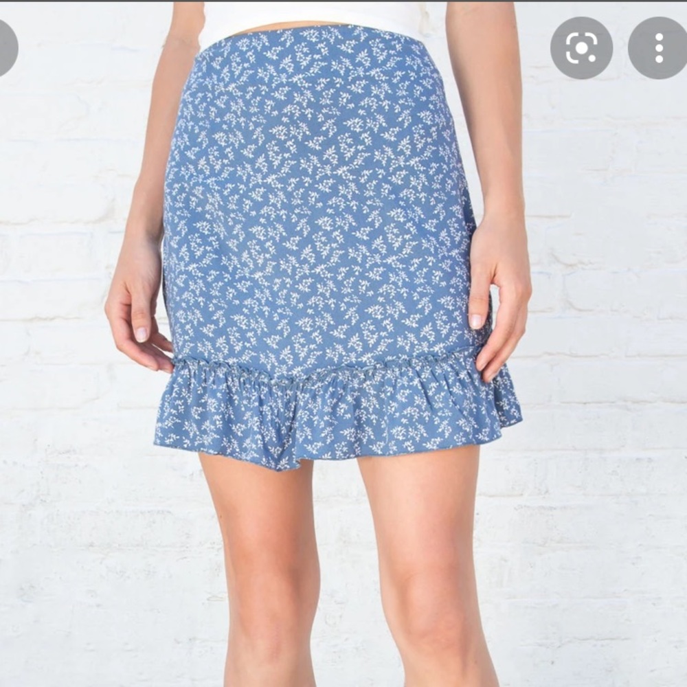 Brandy Melville Blue Cara Ruffle Mini Skirt